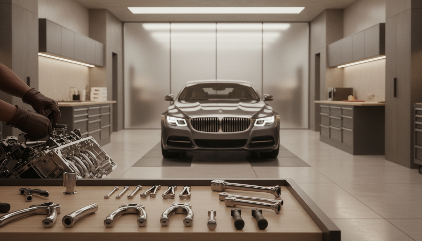 Clean, modern automotive workshop